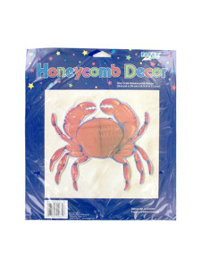 luau honeycomb tissue crab decor 10.5 x 11.5 inch