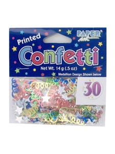 marvelous 30th printed confetti .5 ounce bag