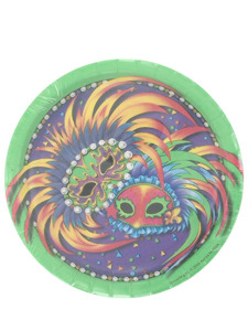 masquerade party 8 count 7 inch round plates