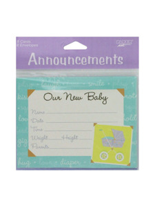 mommy chic 8 count announcements/envelopes