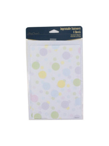 new baby 8 count imprintable stationery sheets/envelopes