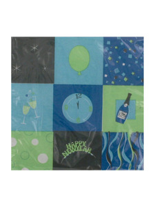 new year square 20 count 12 7/8 x 12 3/4 napkins