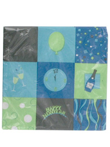 new year square 20 count 9 7/8 x 9 7/8 inch napkins
