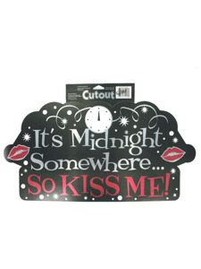 new years so kiss me 18 inch 2 sided cutout