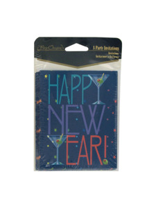 new years toast 8 count invitations/envelopes