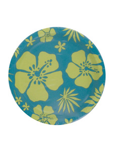 paradise floral blue 8 count 6 3/4 inch round plates