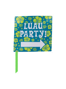 paradise floral blue plastic 2 sided weather proof yard sign