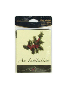 perfect poinsettia 8 count invitations/envelopes