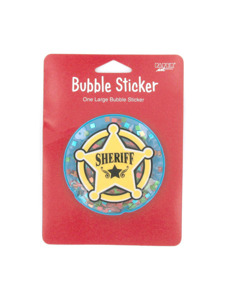 rodeo cowboy large bubble sticker with confetti