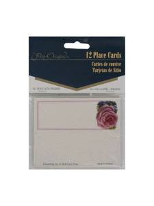 roses and hydrangea 12 count placecards 1.5 x 3.75 inch