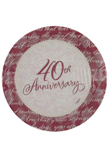 ruby wishes 40th anniversary 8 count 6 3/4 inch round plates