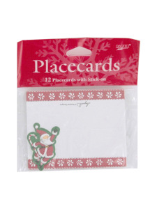 santa swing 12 count placecards with stick on