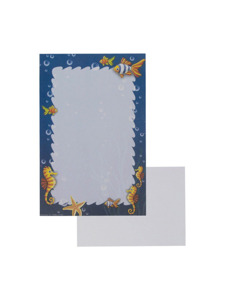 sea life 8 count imprintable stationery sheets/envelopes