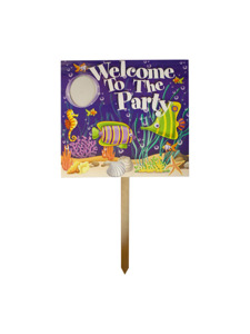 sea life photo cutout two sided yard sign