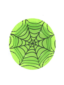 spiderweb green 12 ounce paper bowl