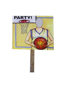basketball photo yard sign