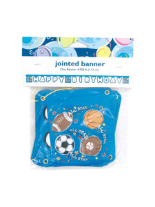 sports star happy birthday jointed banner 4.958 ft