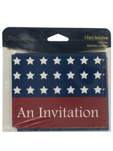 stars and stripes 8 count party invitations/envelopes