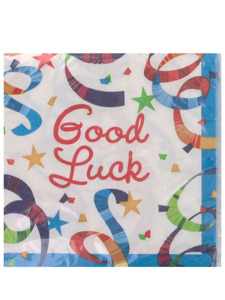 streamer celebration good luck 16 count 12 7/8x12 3/4 napkin