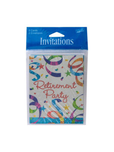 streamer celebration 8 count retirement party invite/env