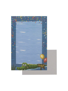 swamp party 8 count imprintable stationery sheets/envelopes