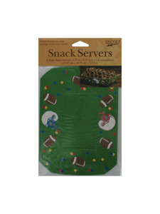 6-pc cardboard football snack trays