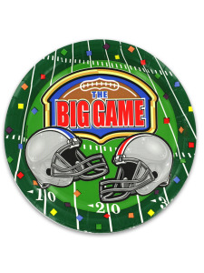 big game 8 count 6 3/4 inch round football plates