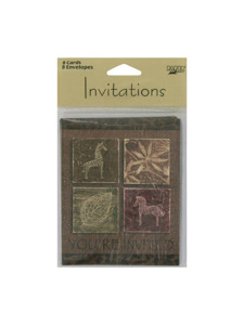 tribal collage 8 count invitations/envelopes