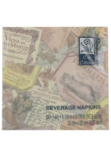 vintage 24 count 9 7/8 x 9 7/8 beverage napkins
