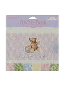 vintage nursery mom to be advise book with ribbon