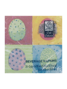 whimsical eggs 24 count 9 7/8 x 9 7/8 inch napkins