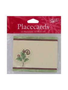 woodland holiday 12 count placecards with stick ons