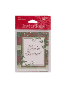 woodland holiday 8 count invitations/envelopes