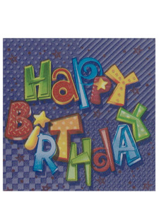 zany birthday 16 count napkins