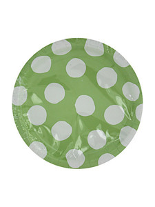citrus green dots 10 pack 6 3/4 inch snack plates