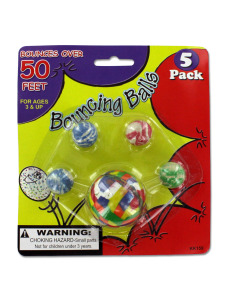 Set of five high bounce balls