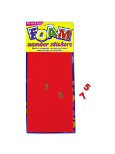 foam number stickers assorted sizes and colors