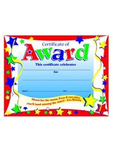 20 Pack award certificates