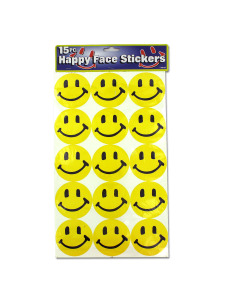Large happy face stickers (set of 15)