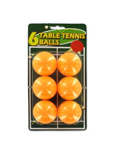 Set of six table tennis balls