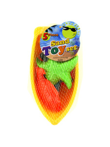 Set of sand toys with mesh bag