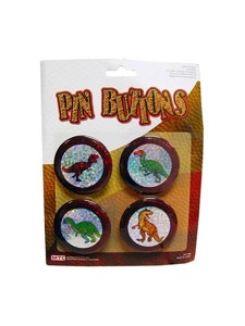 2.5 in dinosaur bottons, 4pk.