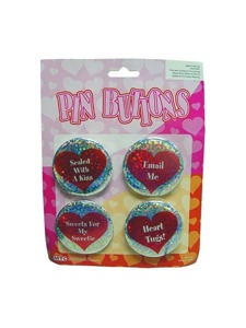 2.5 inch heart buttons