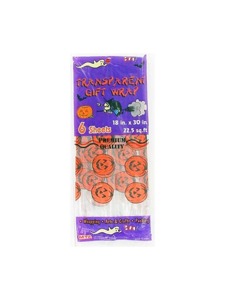 6 sheet transparent halloween giftwrap