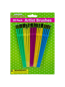 Multi-colored paint brushes (pack of 20)