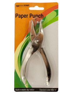 Single hole paper punch