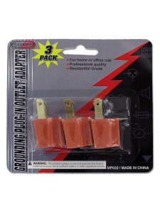 3 Pack ground plug-in outlet adapter