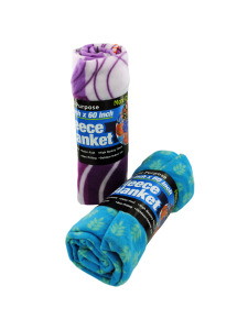 60 inch x 50 inch patterned fleece blanket (assorted styles)
