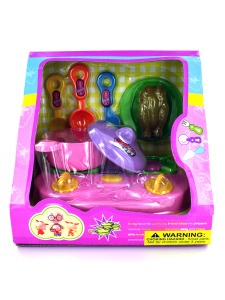 Childrens kitchen play set with stove and utensils