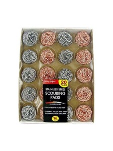 20 pc stainless steel scouring pads
